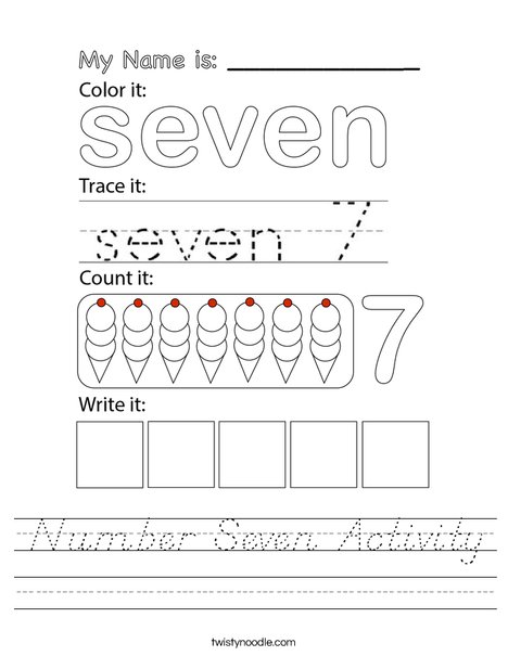 Number Seven Activity Worksheet