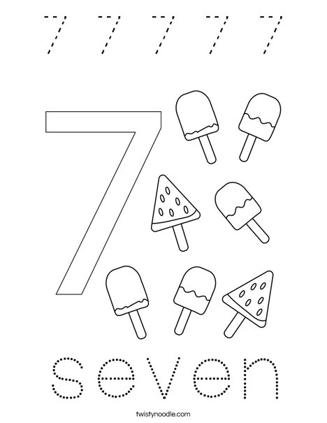 Number Seven Coloring Page