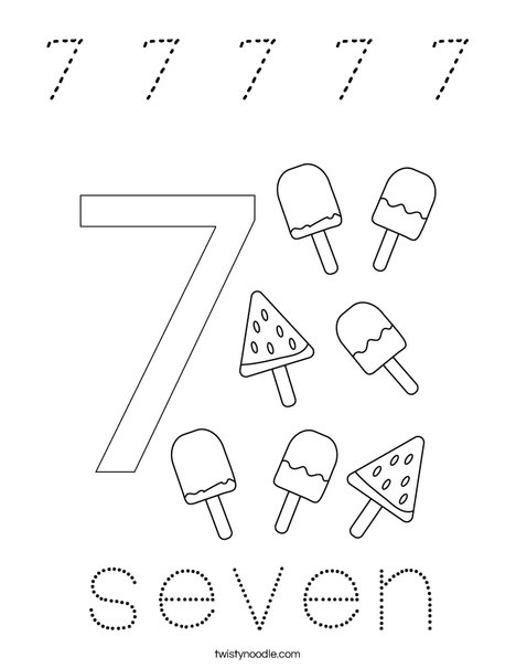 Number Seven Coloring Page