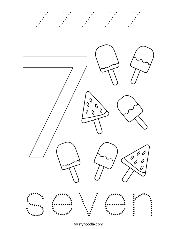7 7 7 7 7 Coloring Page