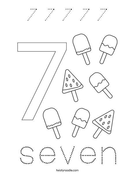 Number Seven Coloring Page