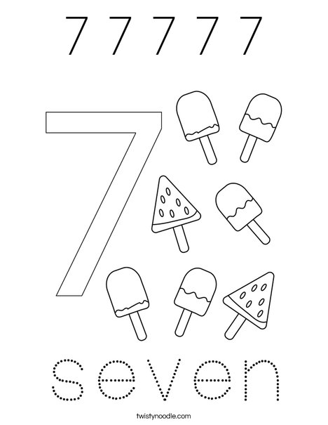 Number Seven Coloring Page