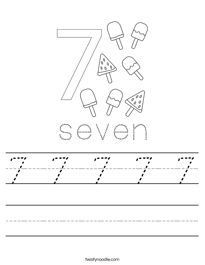 7 7 7 7 7 Worksheet
