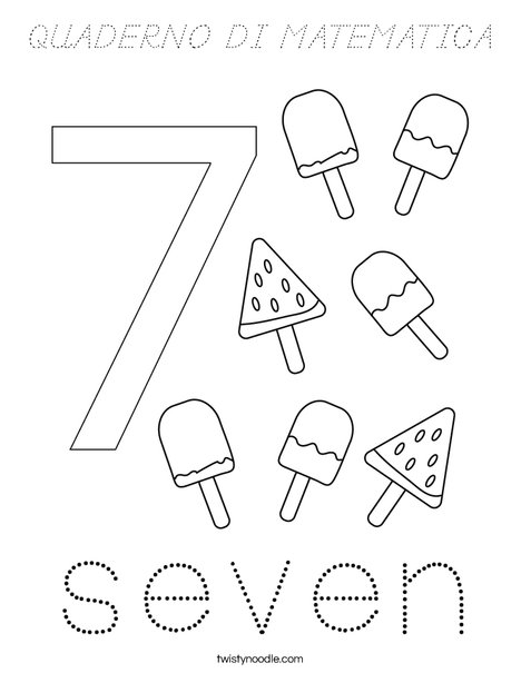 Number Seven Coloring Page