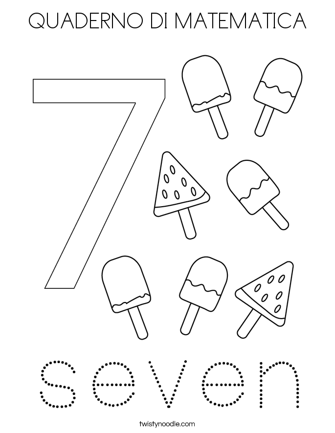 QUADERNO DI MATEMATICA Coloring Page