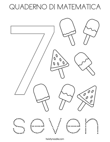 Number Seven Coloring Page