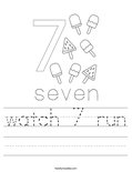 watch 7 run Worksheet