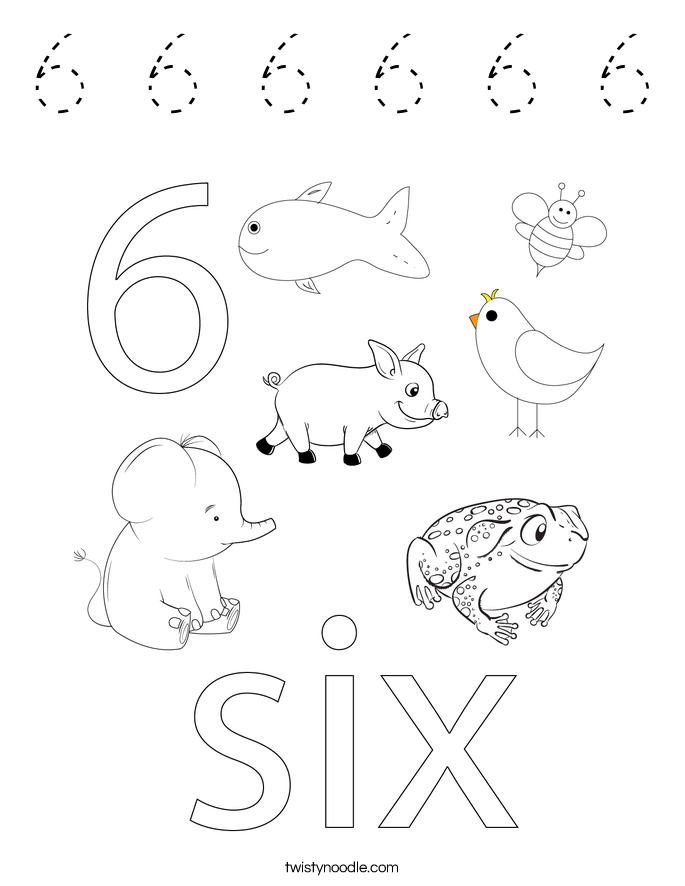 6 6 6 6 6 6 Coloring Page