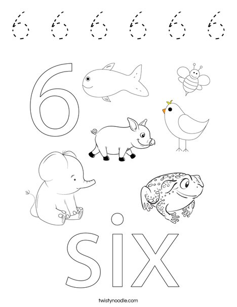 Number Six Coloring Page