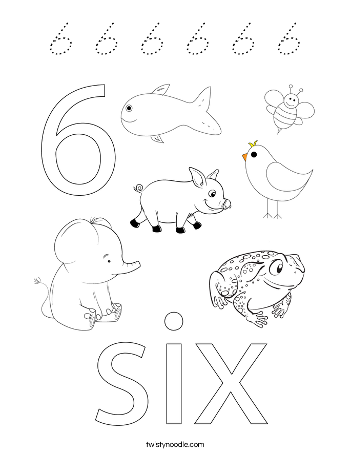 6 6 6 6 6 6 Coloring Page
