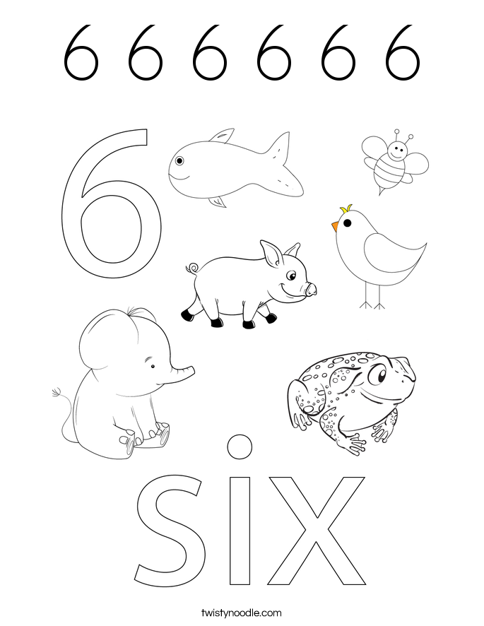 6 6 6 6 6 6 Coloring Page