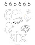 6 6 6 6 6 6 Coloring Page