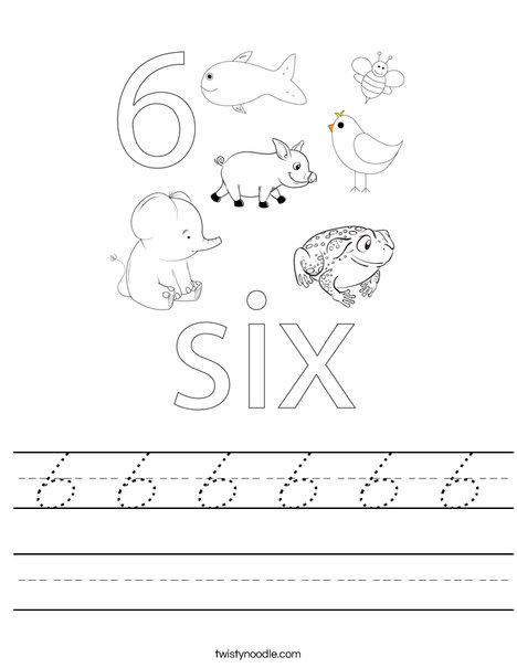 Number Six Worksheet