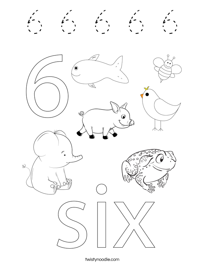 6 6 6 6 6 Coloring Page