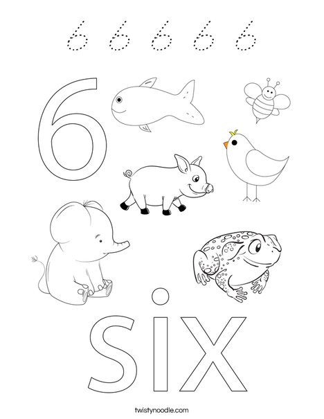 Number Six Coloring Page