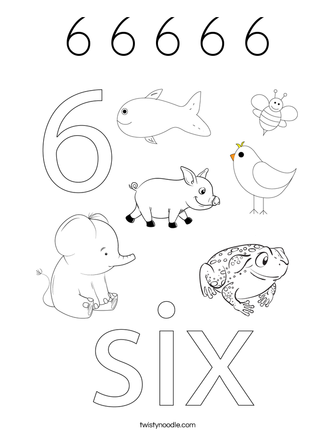 6 6 6 6 6 Coloring Page