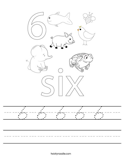 Number Six Worksheet