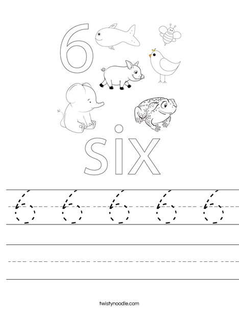 Number Six Worksheet