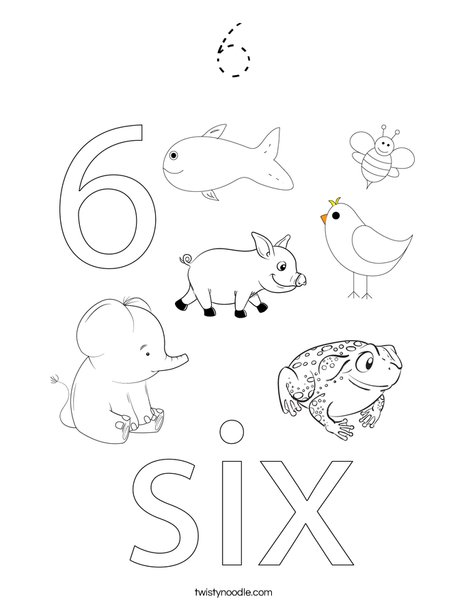 Number Six Coloring Page