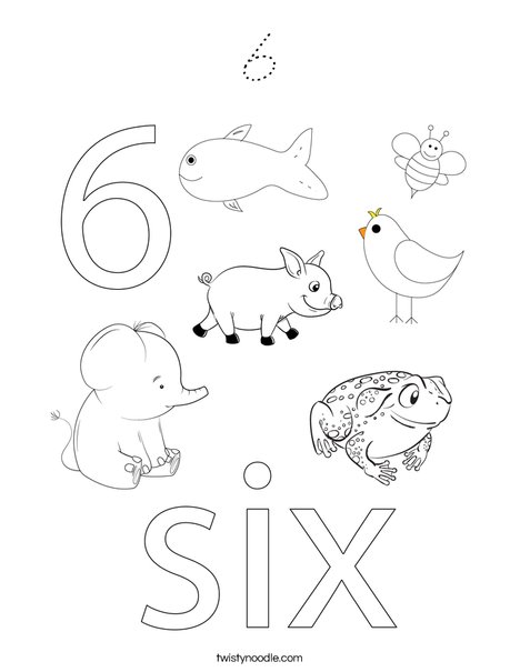 Number Six Coloring Page