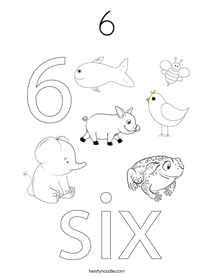 6 Coloring Page