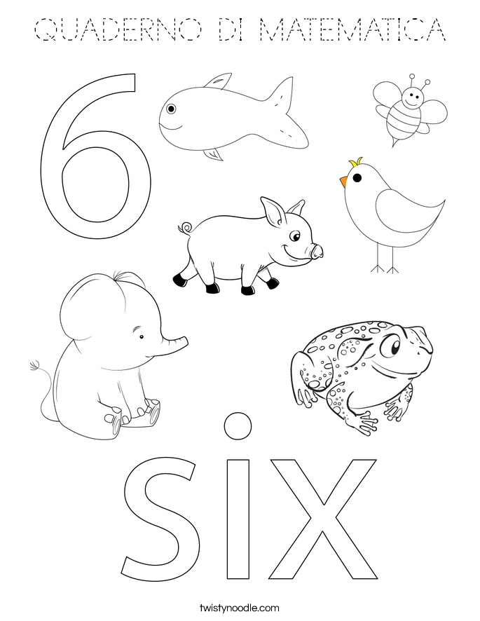 QUADERNO DI MATEMATICA Coloring Page