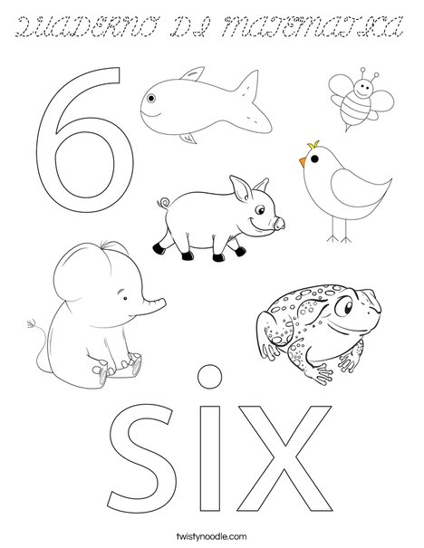 Number Six Coloring Page