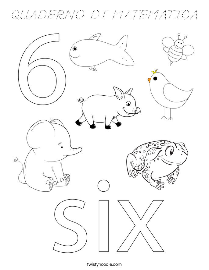 QUADERNO DI MATEMATICA Coloring Page