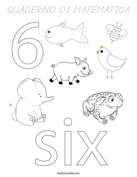 Number Six Coloring Page