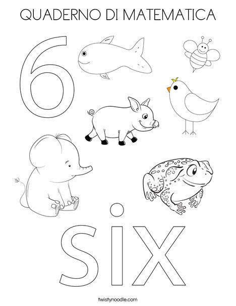 Number Six Coloring Page