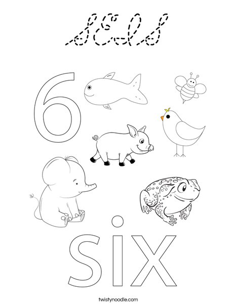 Number Six Coloring Page