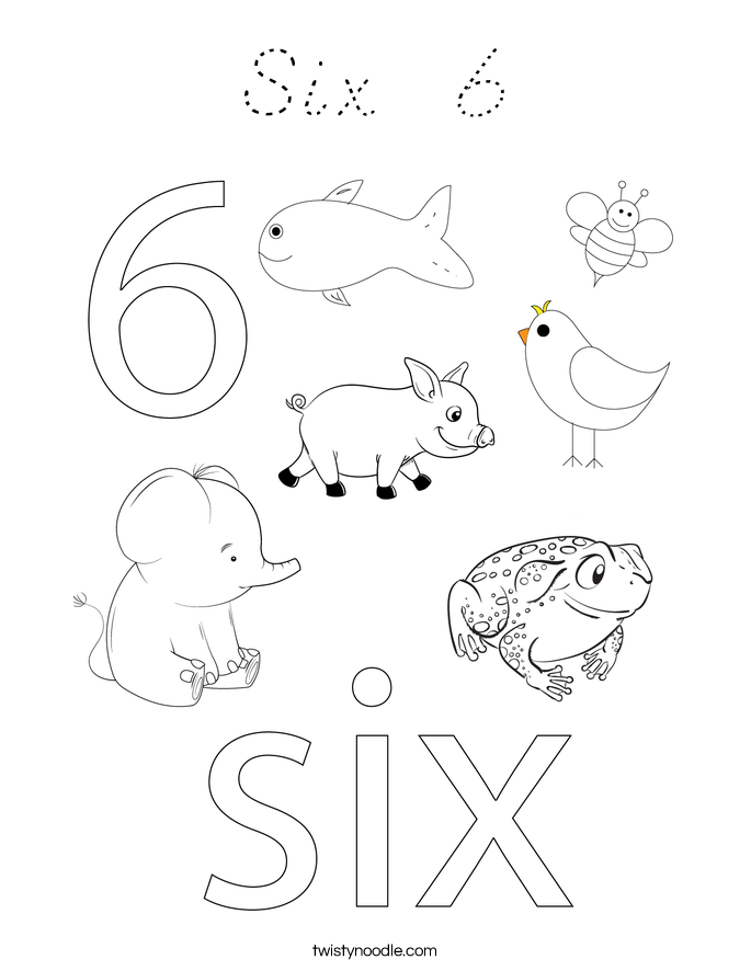 Six  6 Coloring Page