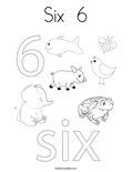 Six  6 Coloring Page