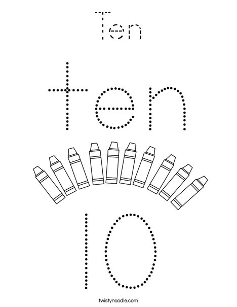 Number Ten Coloring Page