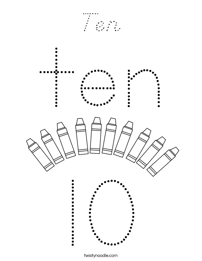 Ten Coloring Page