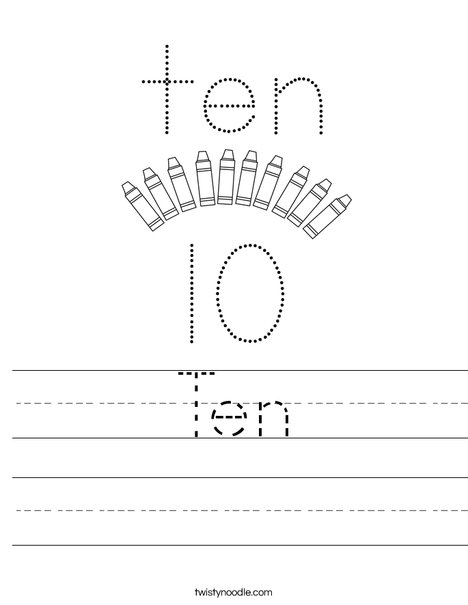 Number Ten Worksheet