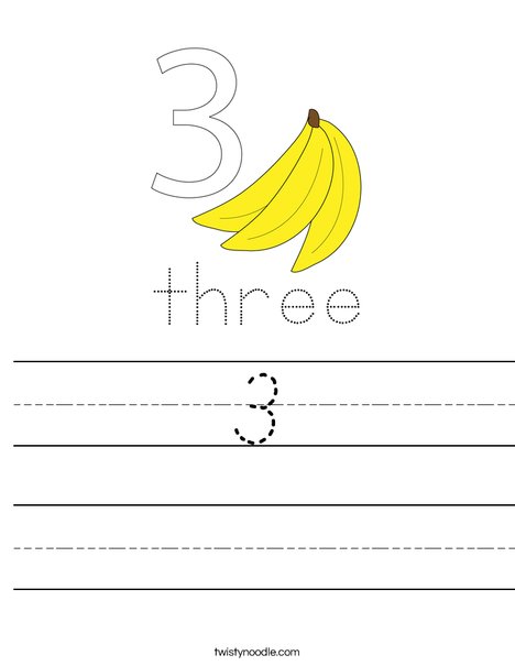 Number Three Worksheet