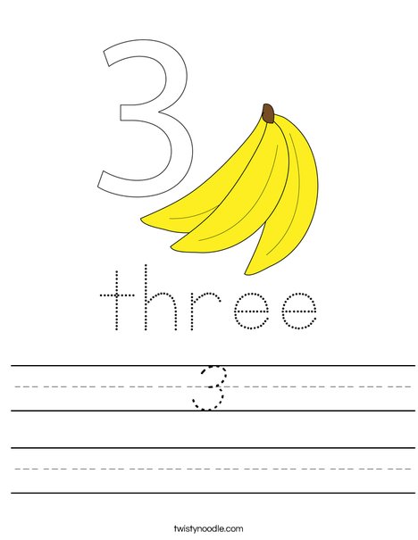 Number Three Worksheet
