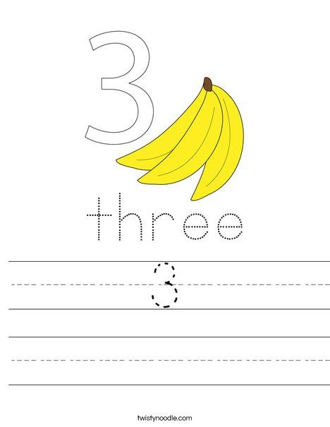 Number Three Worksheet