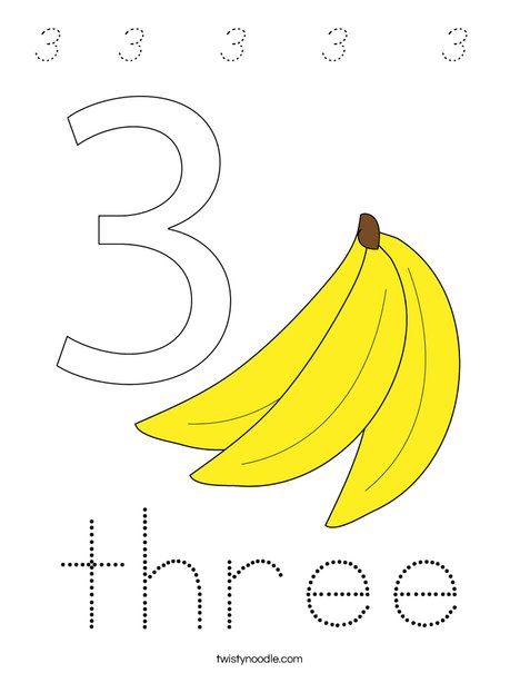 Number Three Coloring Page