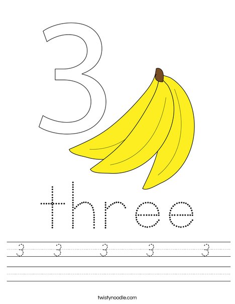 Number Three Worksheet