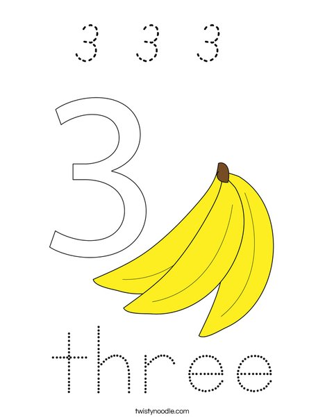 Number Three Coloring Page