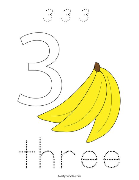 Number Three Coloring Page