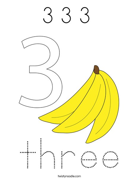 Number Three Coloring Page