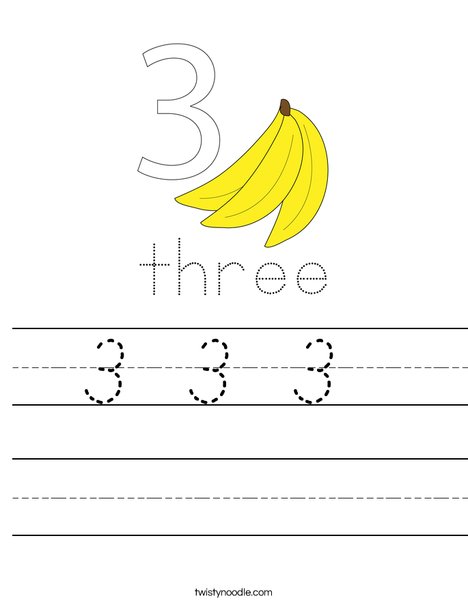 Number Three Worksheet