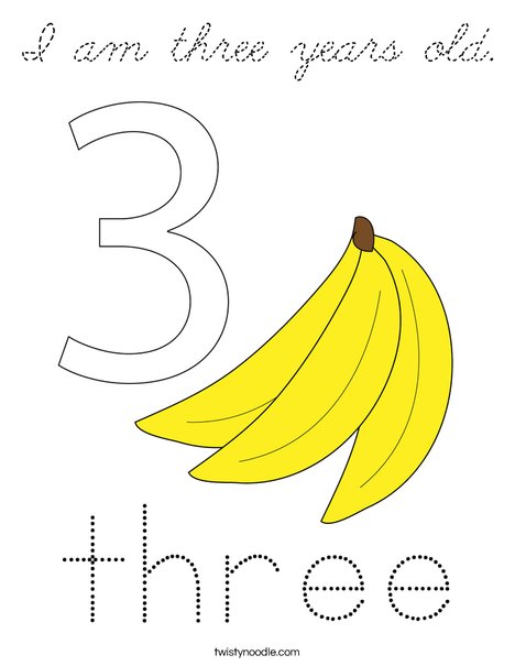 Number Three Coloring Page