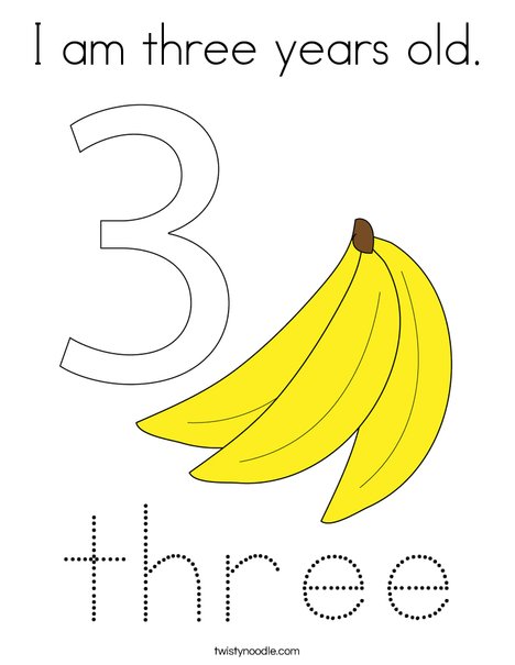 Number Three Coloring Page