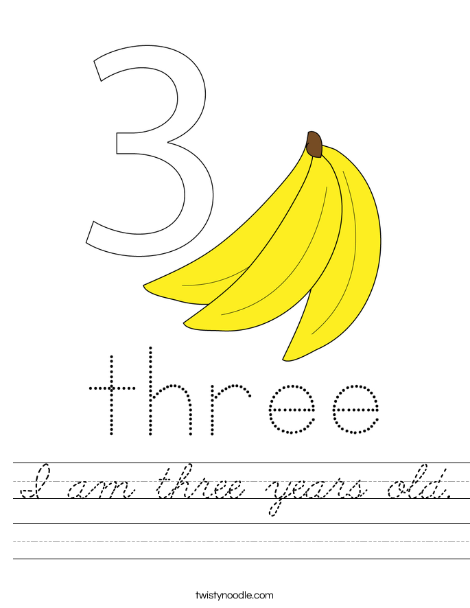 I am three years old. Worksheet