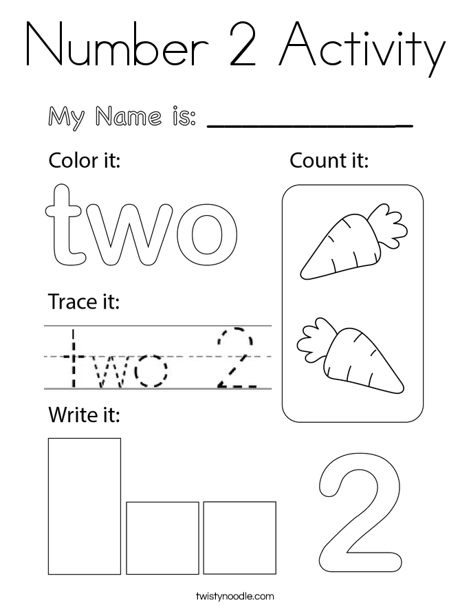 Number 2 Activity Coloring Page