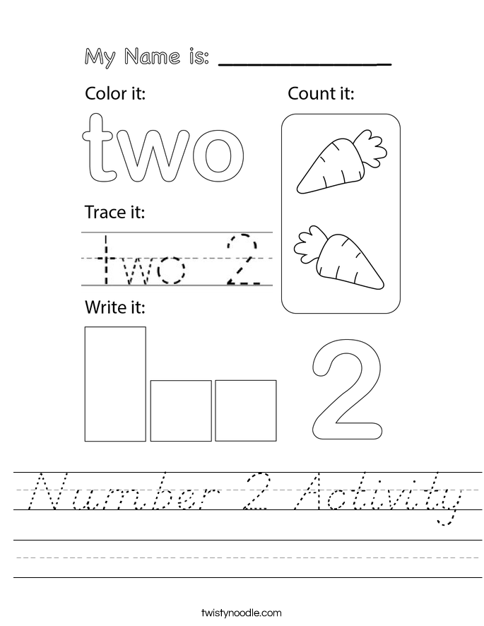 Number 2 Activity Worksheet